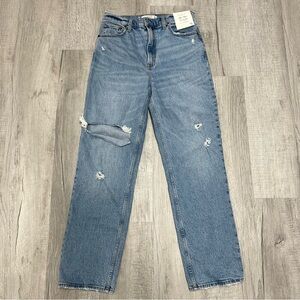 Abercrombie & Fitch The 90s Straight Ultra High Rise Jeans Blue Size 29 NWT